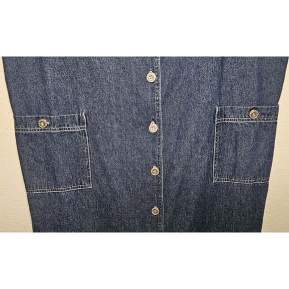 Karin Stevens Vintage Denim Jean Dress Jumper Button Down Women Size 12 - Picture 3 of 6